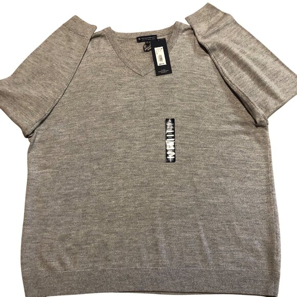 Hart Schaffner Marx Mens V-Neck Sweater Gray Extra Fine Merino Wool XXL NWT - Picture 7 of 7